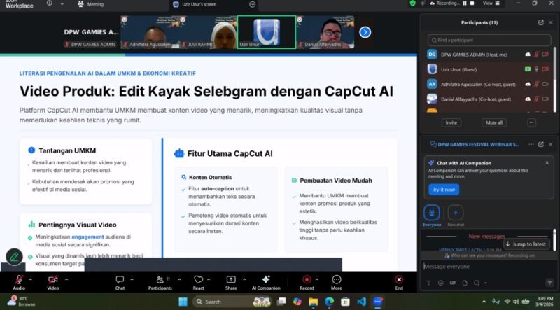 Bisnis Jalan Sendiri Pakai AI? Jangan Sampai UMKM Kamu Ketinggalan Zaman! Dibahas Di Webinar GAMIES Aceh